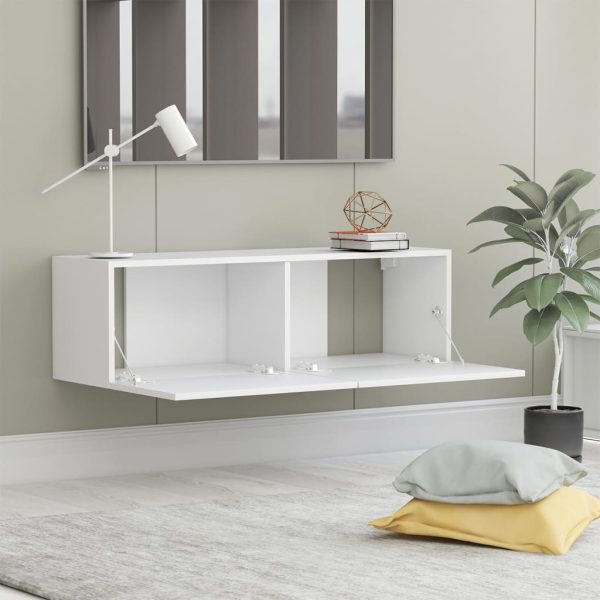 Mobile Porta Tv Bianco 100x30x30 Cm In Legno Multistrato - Image 3