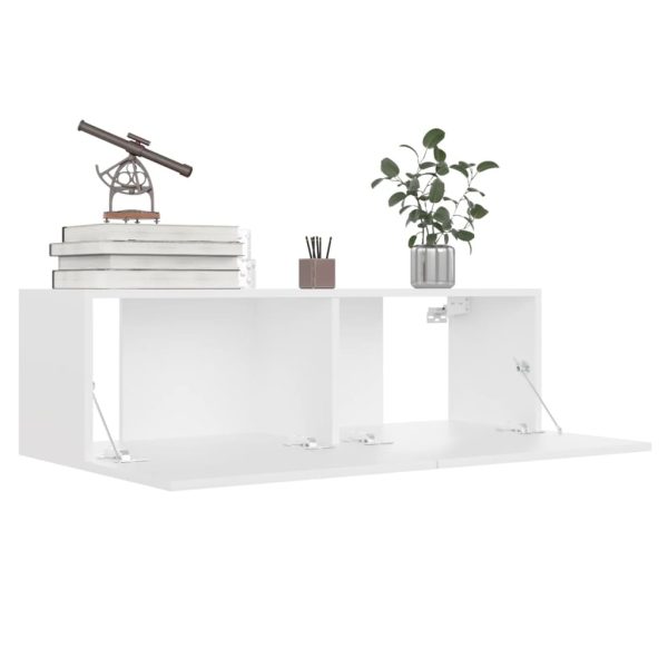 Mobile Porta Tv Bianco 100x30x30 Cm In Legno Multistrato - Image 4