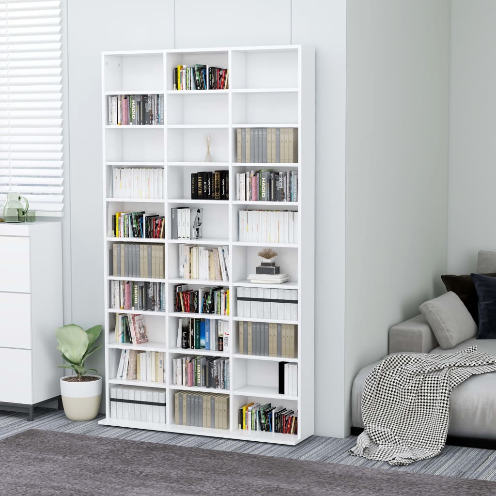 Armadietto Tv Bianco 102x16x177,5 Cm In Legno Multistrato