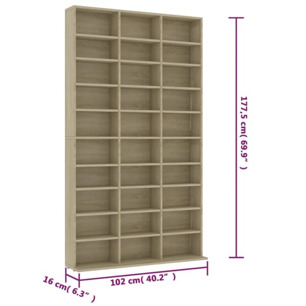 Armadietto Tv Rovere Sonoma 102x16x177,5cm In Legno Multistrato - Image 6
