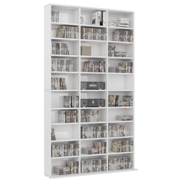 Mobile Porta Tv Bianco Lucido 102x16x177,5 Cm Legno Multistrato - Image 3