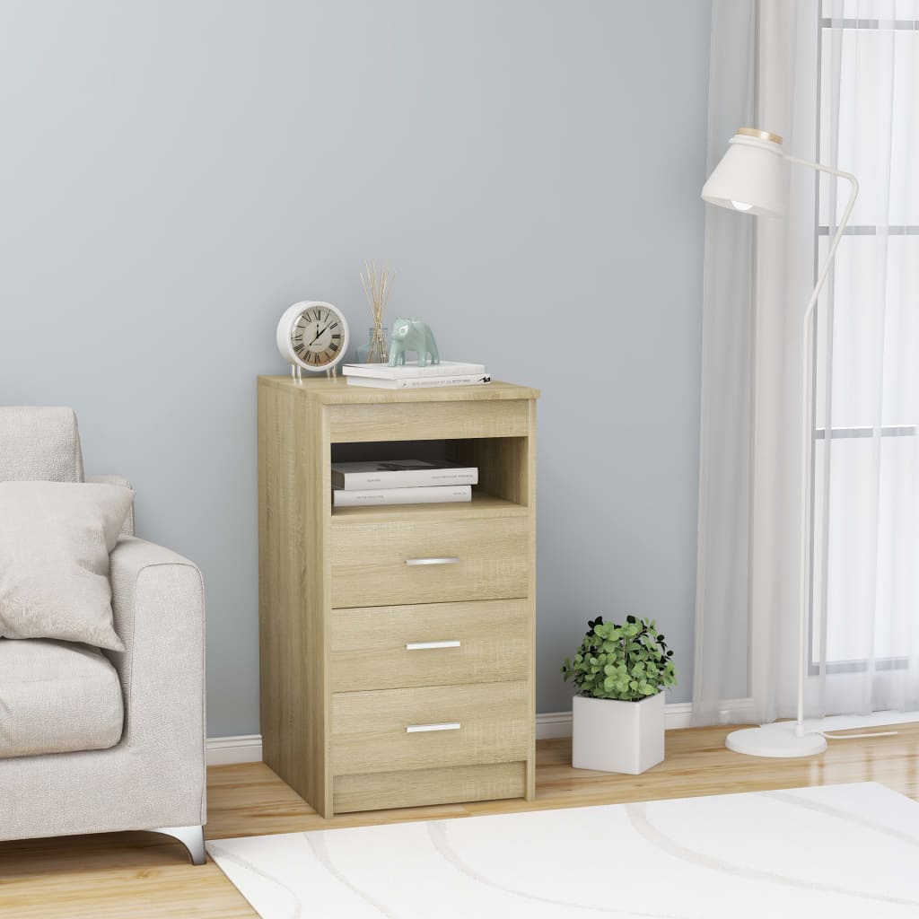 Cassettiera Rovere Sonoma 40x50x76 Cm In Legno Multistrato