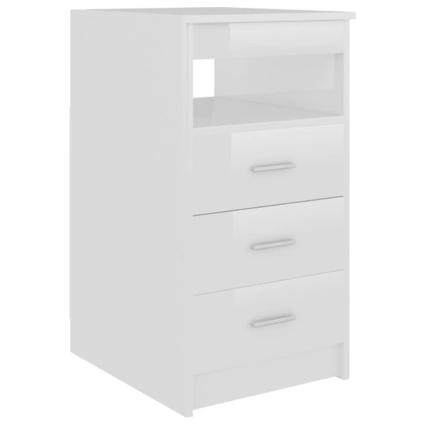 Cassettiera Bianco Lucido 40x50x76 Cm In Legno Multistrato - Image 2