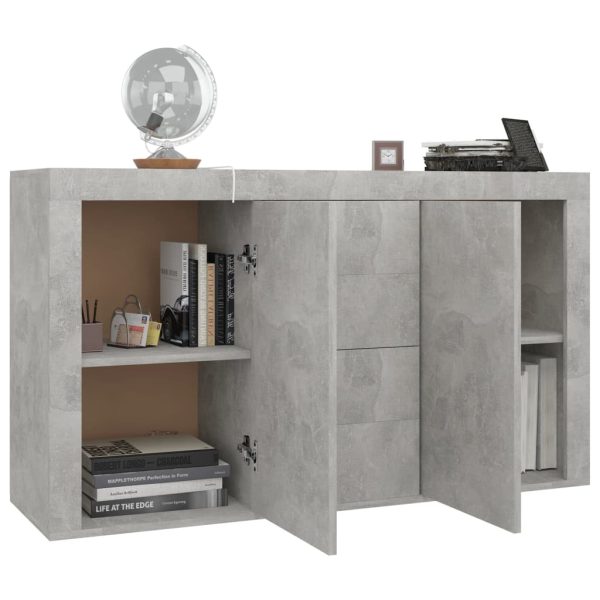 Credenza Grigio Cemento 120x36x69 Cm In Legno Multistrato - Image 4