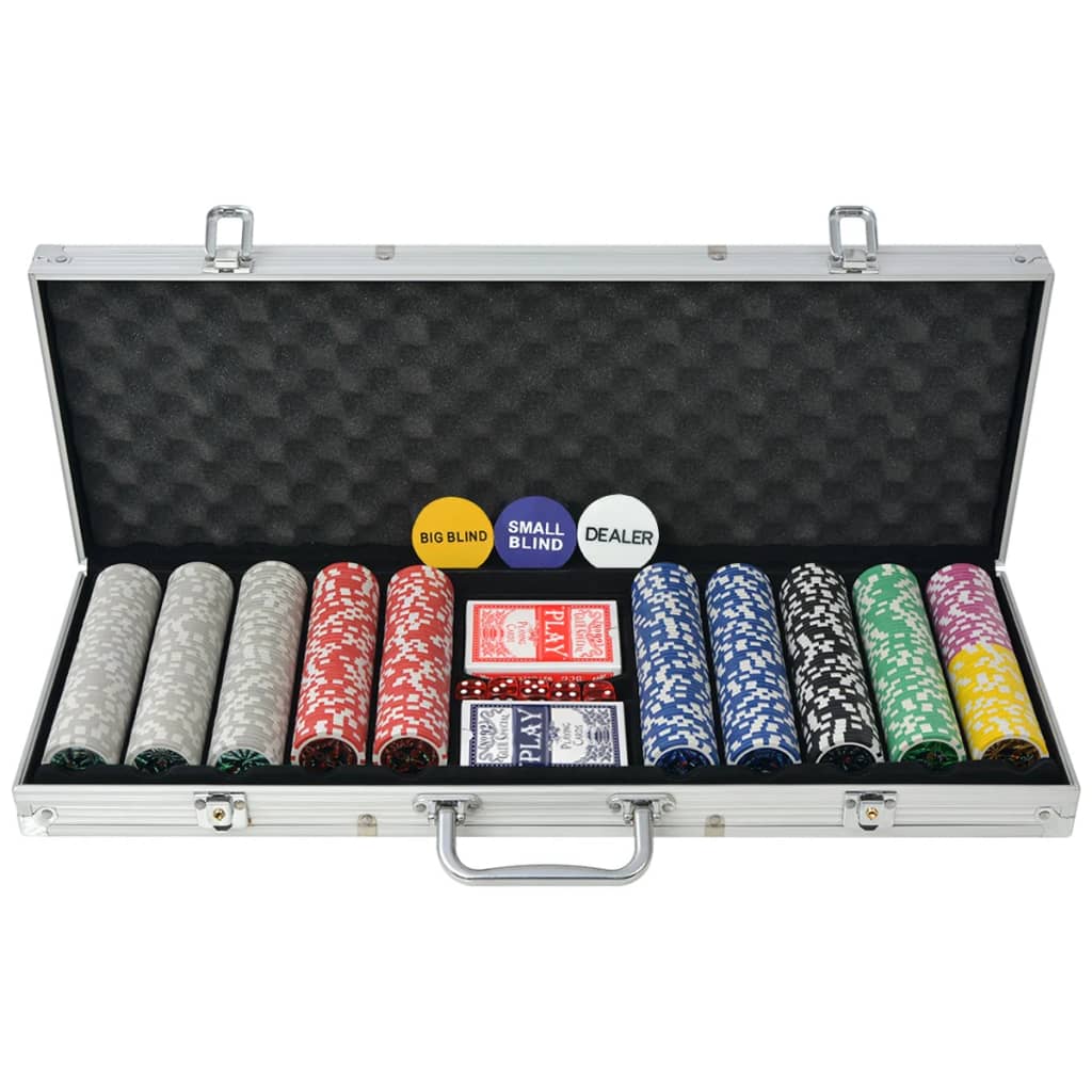Set Da Poker Con 500 Chips Laser In Alluminio