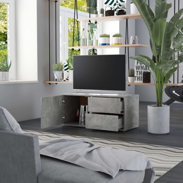 Mobile Porta Tv Grigio Cemento 80x34x36 Cm Legno Multistrato - Image 3