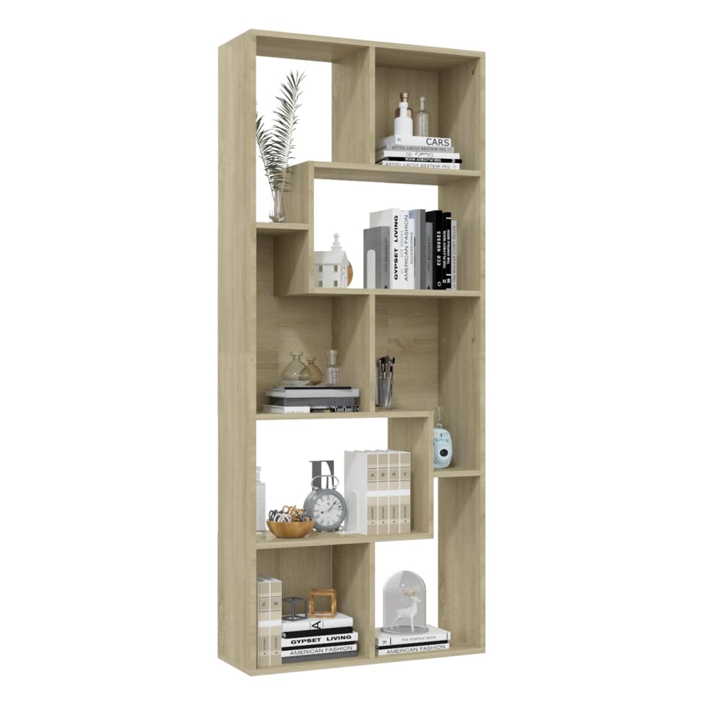 Libreria Rovere Sonoma 67x24x161 Cm In Legno Multistrato - Image 4