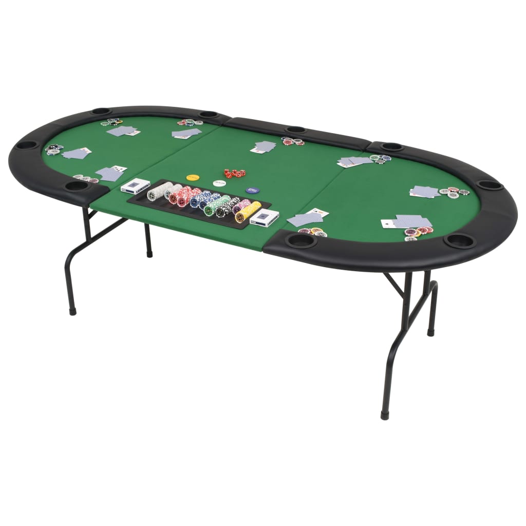 Tavolo Da Poker Piegabile In 3 Per 9 Giocatori Ottagonale Verde
