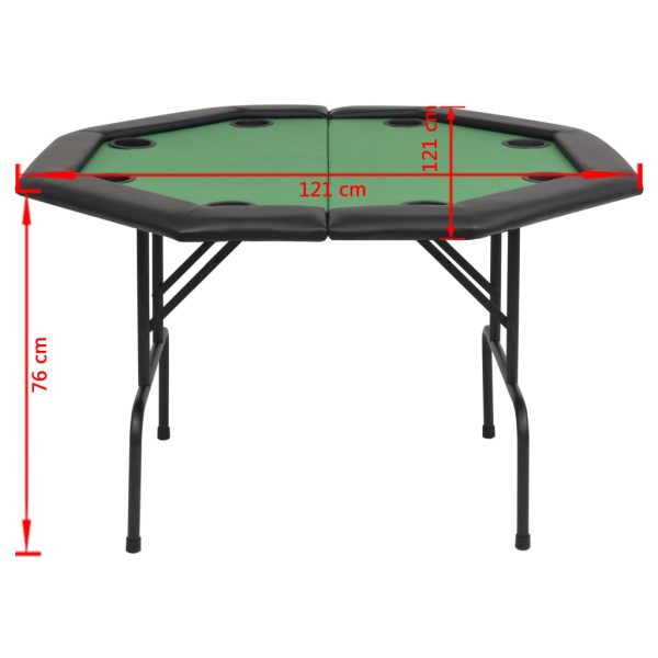 Tavolo Da Poker Piegabile In 2 Per 8 Giocatori Ottagonale Verde - Image 6