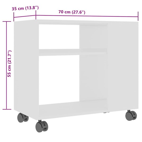 Tavolino Da Salotto Bianco 70x35x55 Cm In Legno Multistrato - Image 6