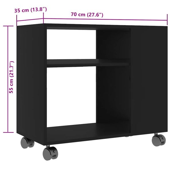 Tavolino Da Salotto Nero 70x35x55 Cm In Legno Multistrato - Image 6