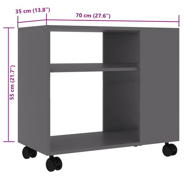 Tavolino Da Salotto Grigio 70x35x55 Cm In Legno Multistrato - Image 6