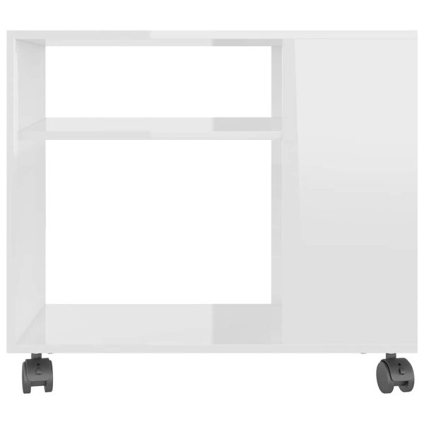 Tavolino Da Salotto Bianco Lucido 70x35x55 Cm Legno Multistrato - Image 4