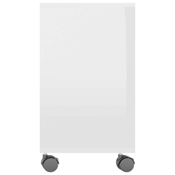 Tavolino Da Salotto Bianco Lucido 70x35x55 Cm Legno Multistrato - Image 5