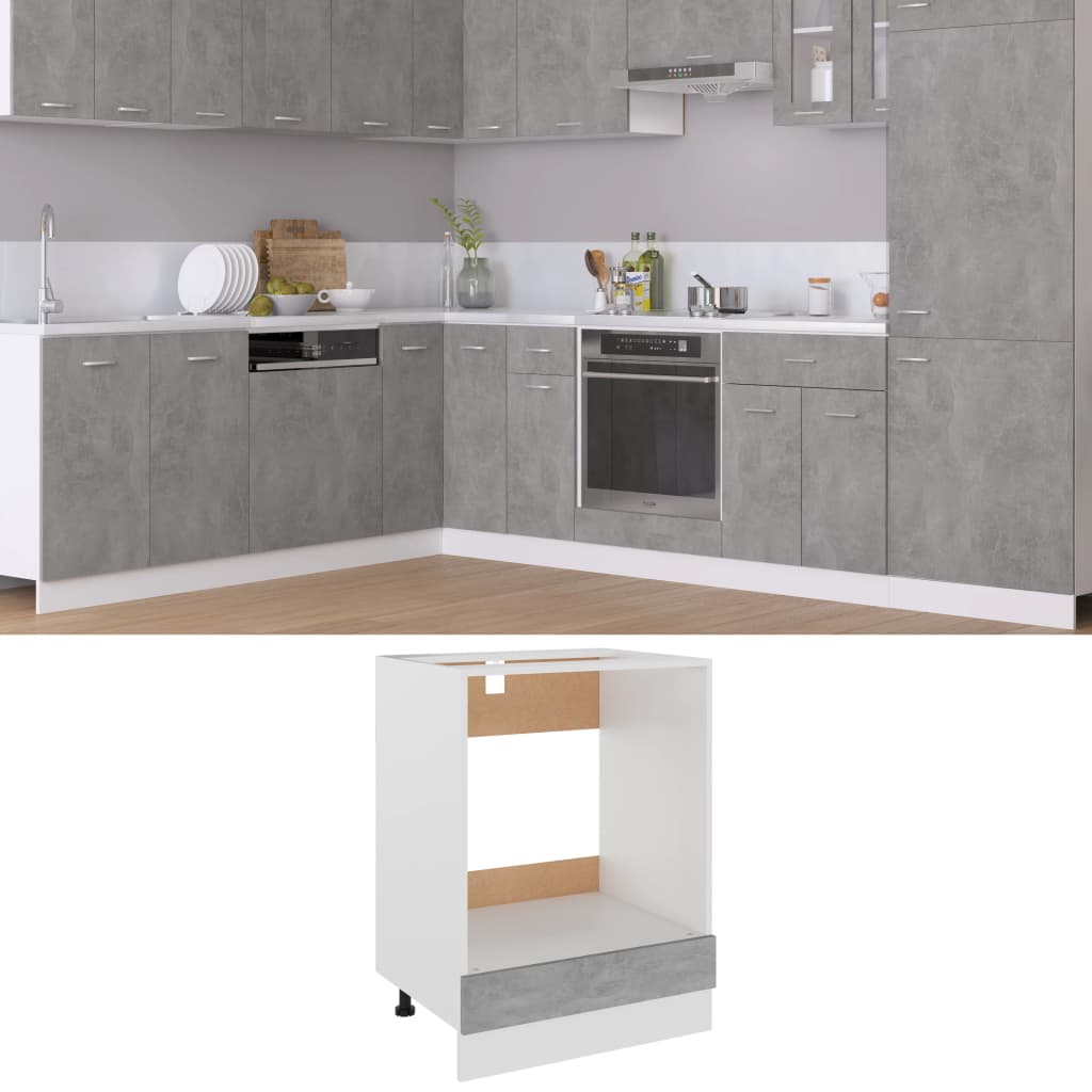 Mobile Per Forno Grigio Cemento 60x46x81,5 Cm Legno Multistrato