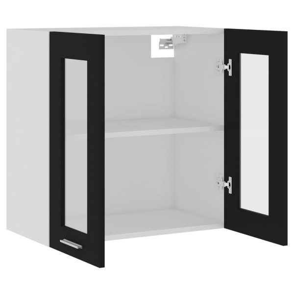 Mobile Pensile Con Vetro Nero 60x31x60 Cm In Legno Multistrato - Image 5