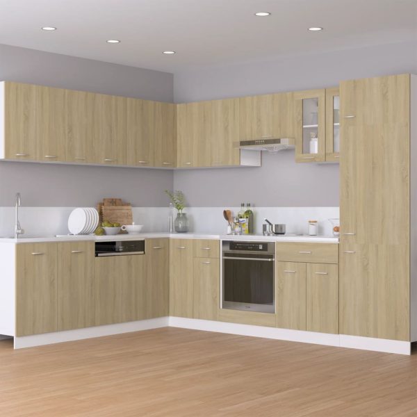 Mobile Pensile Con Vetro Rovere Sonoma 60x31x60 Cm Multistrato - Image 3