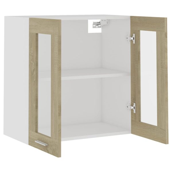 Mobile Pensile Con Vetro Rovere Sonoma 60x31x60 Cm Multistrato - Image 5