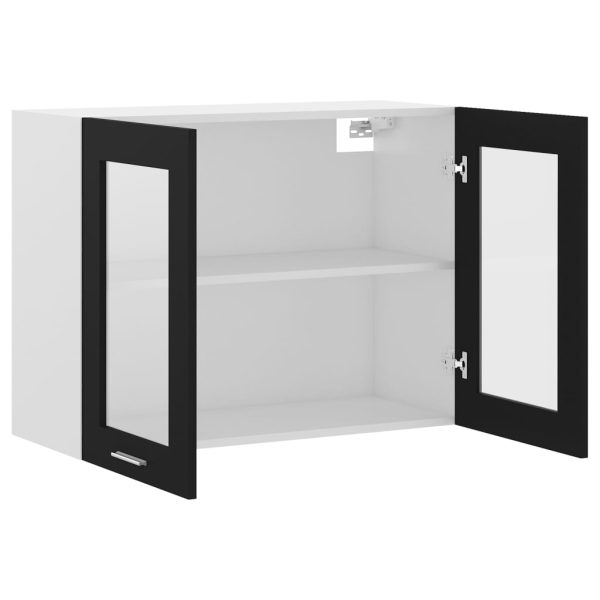 Mobile Pensile Con Vetro Nero 80x31x60 Cm Legno Multistrato - Image 5