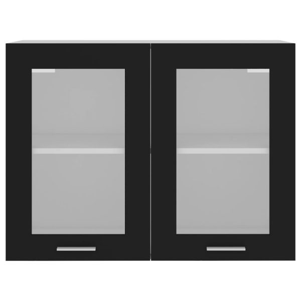 Mobile Pensile Con Vetro Nero 80x31x60 Cm Legno Multistrato - Image 6