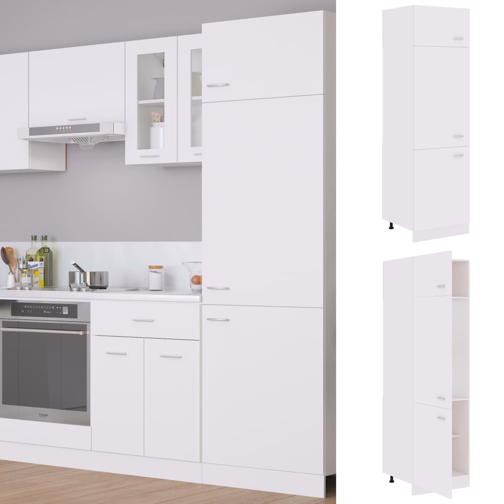 Mobile Per Frigo Bianco 60x57x207 Cm Legno Multistrato