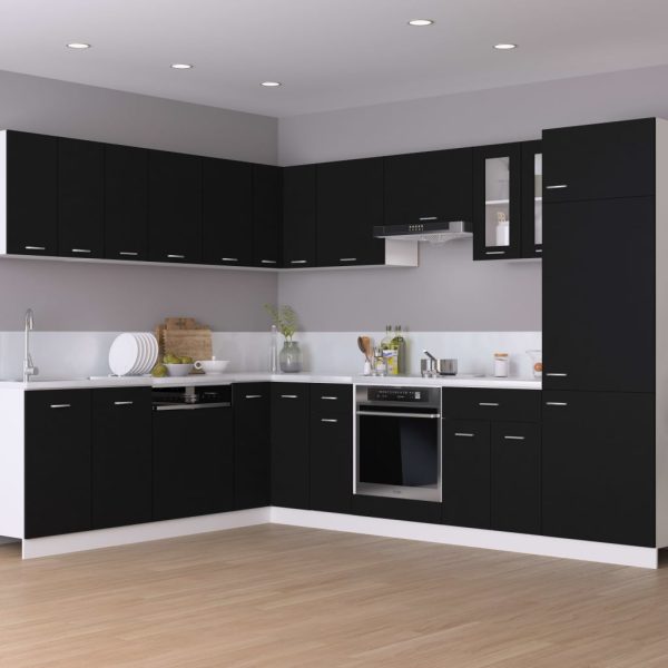 Armadio Per Frigo Nero 60x57x207 Cm In Legno Multistrato - Image 3