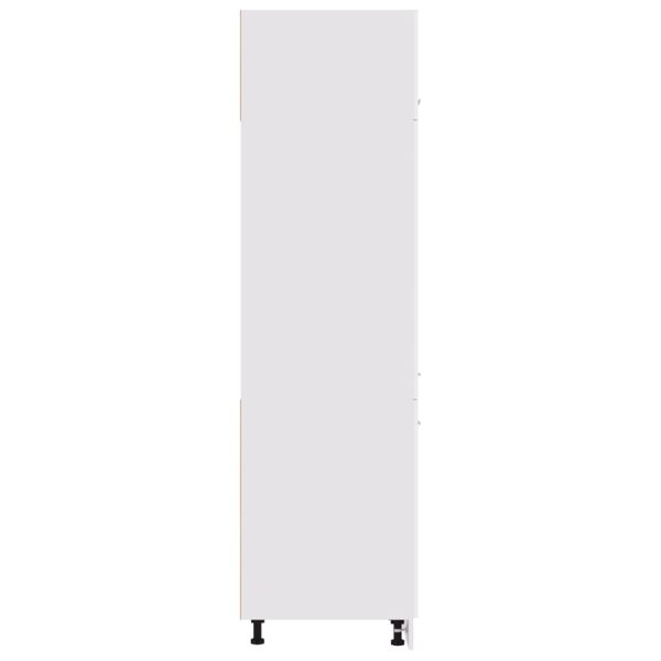 Mobile Per Frigo Bianco Lucido 60x57x207 Cm Legno Multistrato - Image 6