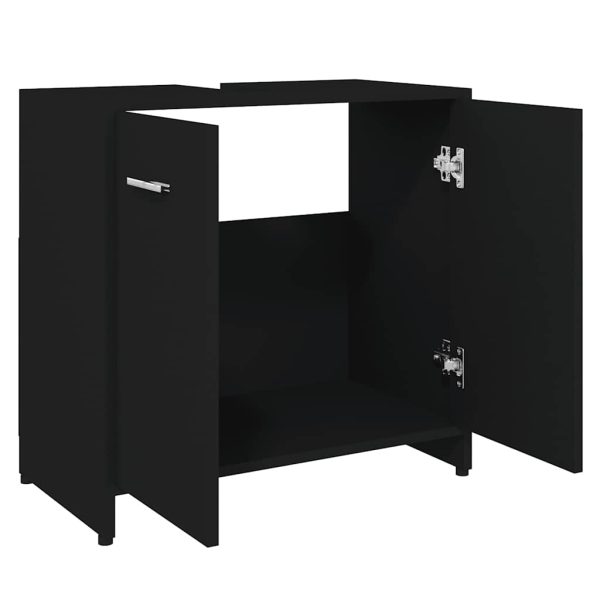 Mobile Da Bagno Nero 60x33x61 Cm In Legno Multistrato - Image 5