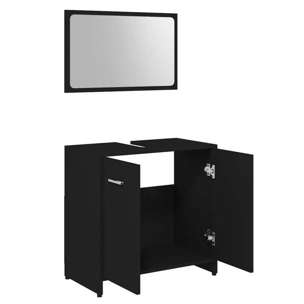 Set Mobili Da Bagno Nero In Legno Multistrato - Image 3