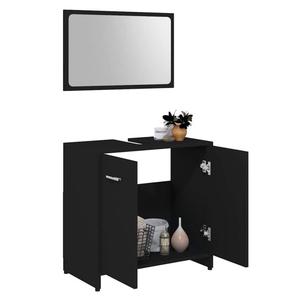 Set Mobili Da Bagno Nero In Legno Multistrato - Image 4