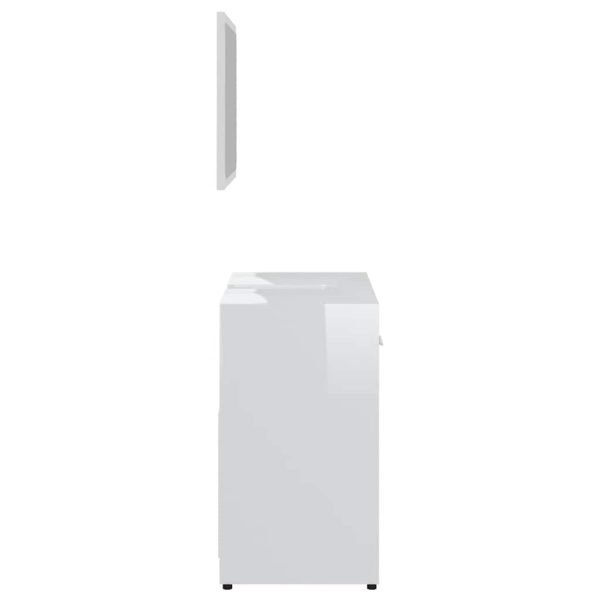 Set Mobili Da Bagno Bianco Lucido In Legno Multistrato - Image 6