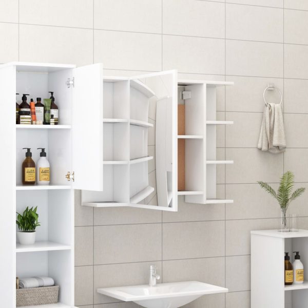 Armadio Da Bagno Bianco 80x20,5x64 Cm In Legno Multistrato - Image 3