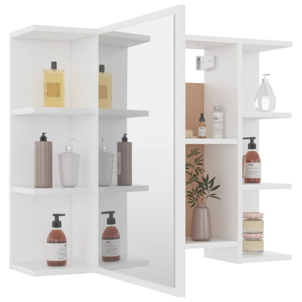 Armadio Da Bagno Bianco 80x20,5x64 Cm In Legno Multistrato - Image 4