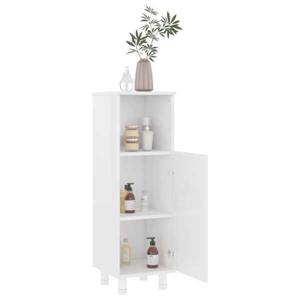 Mobile Da Bagno Bianco Lucido 30x30x95 Cm In Legno Multistrato - Image 3
