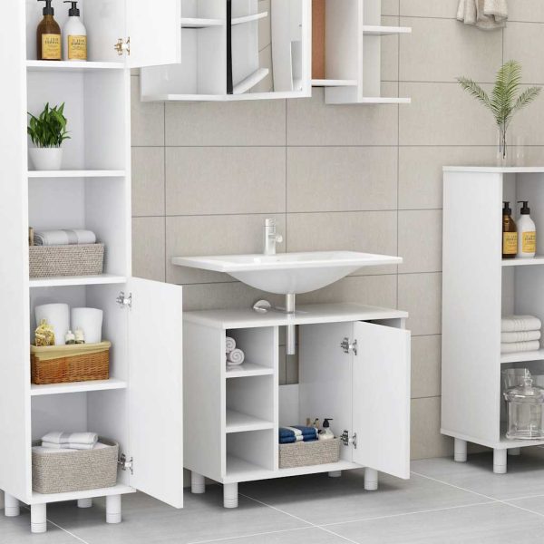 Mobile Da Bagno Bianco 60x32x53,5 Cm In Legno Multistrato - Image 3