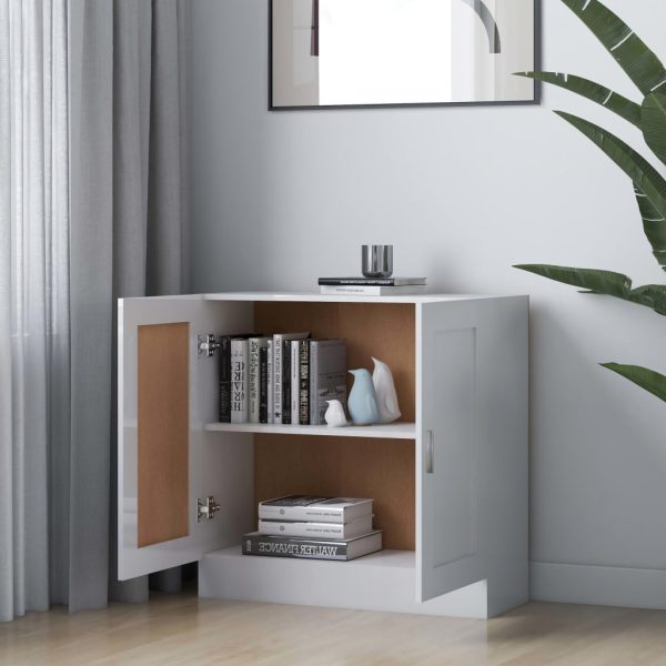 Libreria Bianco Lucido 82,5x30,5x80 Cm In Legno Multistrato - Image 3