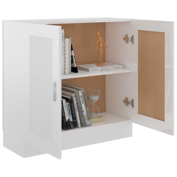 Libreria Bianco Lucido 82,5x30,5x80 Cm In Legno Multistrato - Image 4