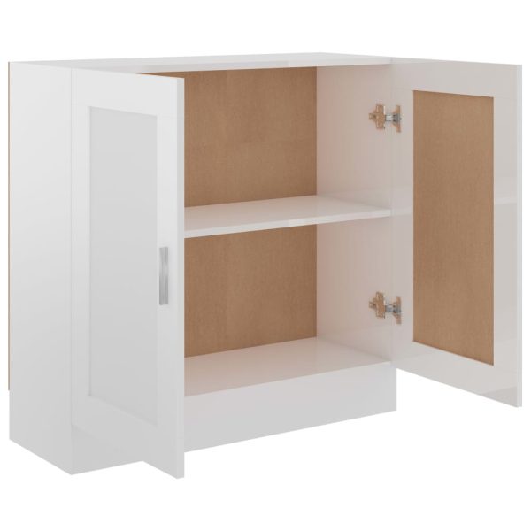 Libreria Bianco Lucido 82,5x30,5x80 Cm In Legno Multistrato - Image 5
