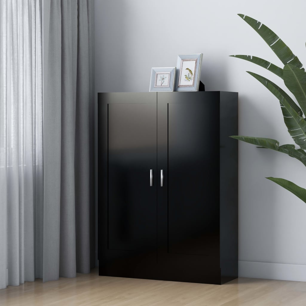 Libreria Nera 82,5x30,5x115 Cm In Legno Multistrato
