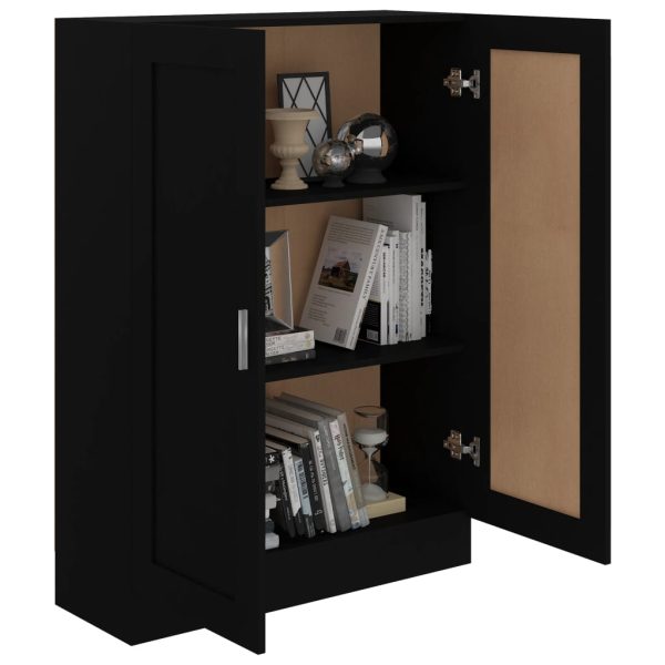 Libreria Nera 82,5x30,5x115 Cm In Legno Multistrato - Image 4