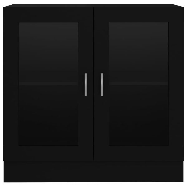 Armadietto Con Vetrina Nero 82,5x30,5x80 Cm Legno Multistrato - Image 6