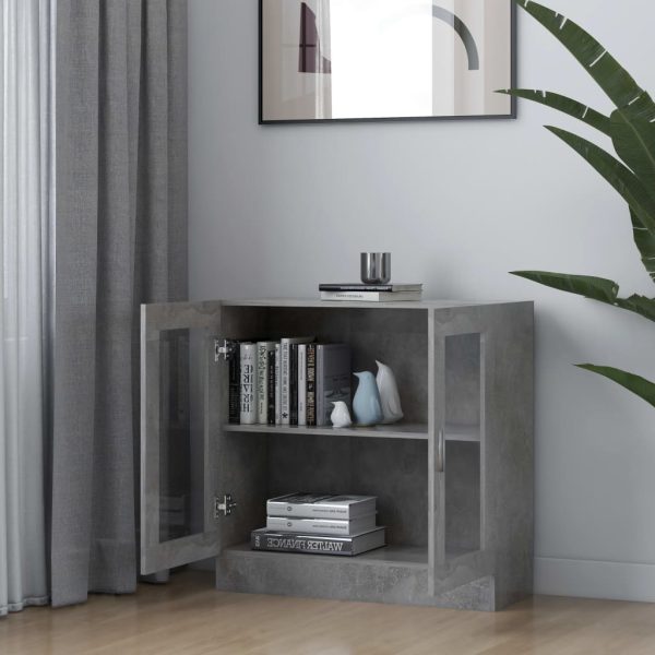 Armadietto Vetrina Grigio Cemento 82,5x30,5x80 Cm Multistrato - Image 3
