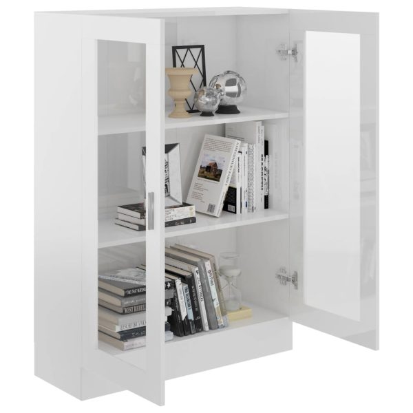 Armadietto Vetrina Bianco Lucido 82,5x30,5x115 Cm Multistrato - Image 4