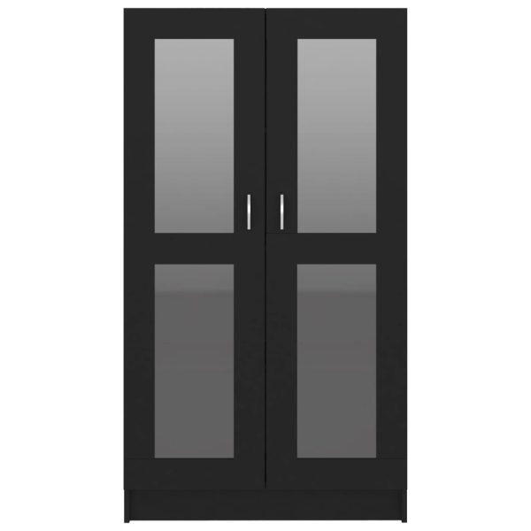 Armadietto Con Vetrina Nero 82,5x30,5x150 Cm Legno Multistrato - Image 6