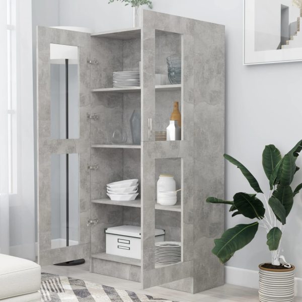 Armadietto Vetrina Grigio Cemento 82,5x30,5x150 Cm Multistrato - Image 3
