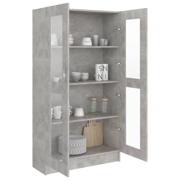 Armadietto Vetrina Grigio Cemento 82,5x30,5x150 Cm Multistrato - Image 4