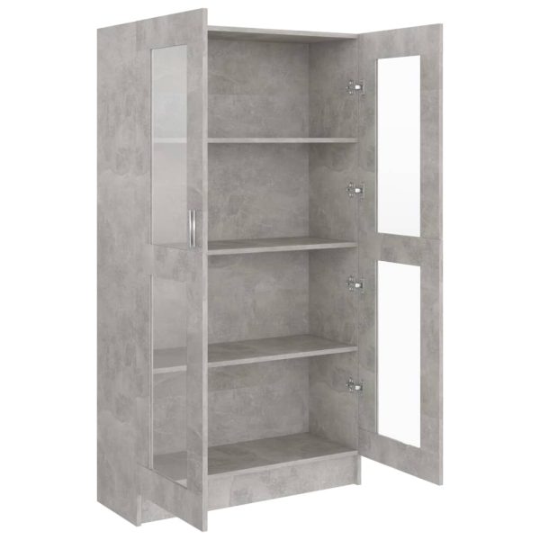 Armadietto Vetrina Grigio Cemento 82,5x30,5x150 Cm Multistrato - Image 5