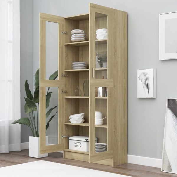 Armadietto Vetrina Rovere Sonoma 82,5x30,5x185,5 Cm Multistrato - Image 3