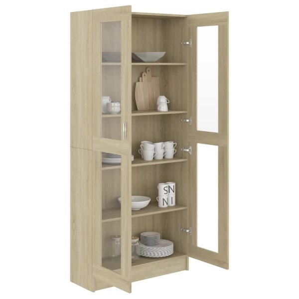 Armadietto Vetrina Rovere Sonoma 82,5x30,5x185,5 Cm Multistrato - Image 4
