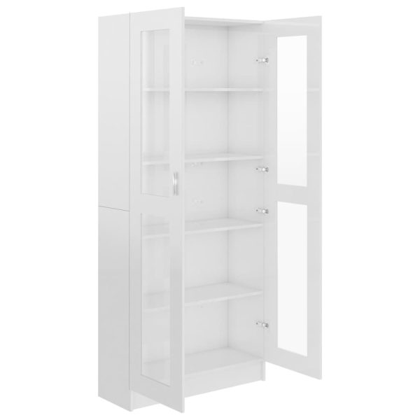 Armadietto Vetrina Bianco Lucido 82,5x30,5x185,5 Cm Multistrato - Image 6